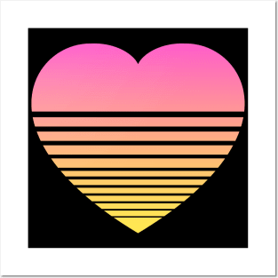 Gradient Heart - Pink Yelllow Posters and Art